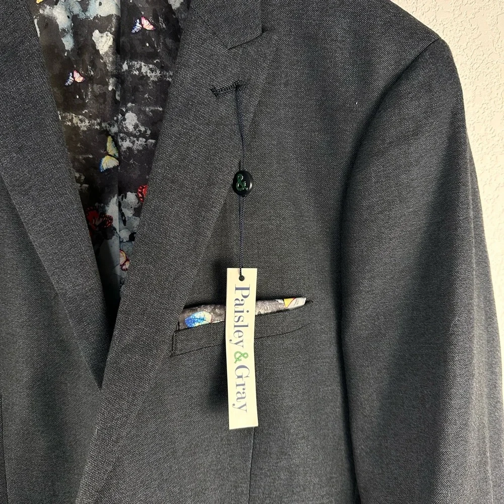 Paisley & Gray Charcoal‎ Shark Jacket Sz 38R